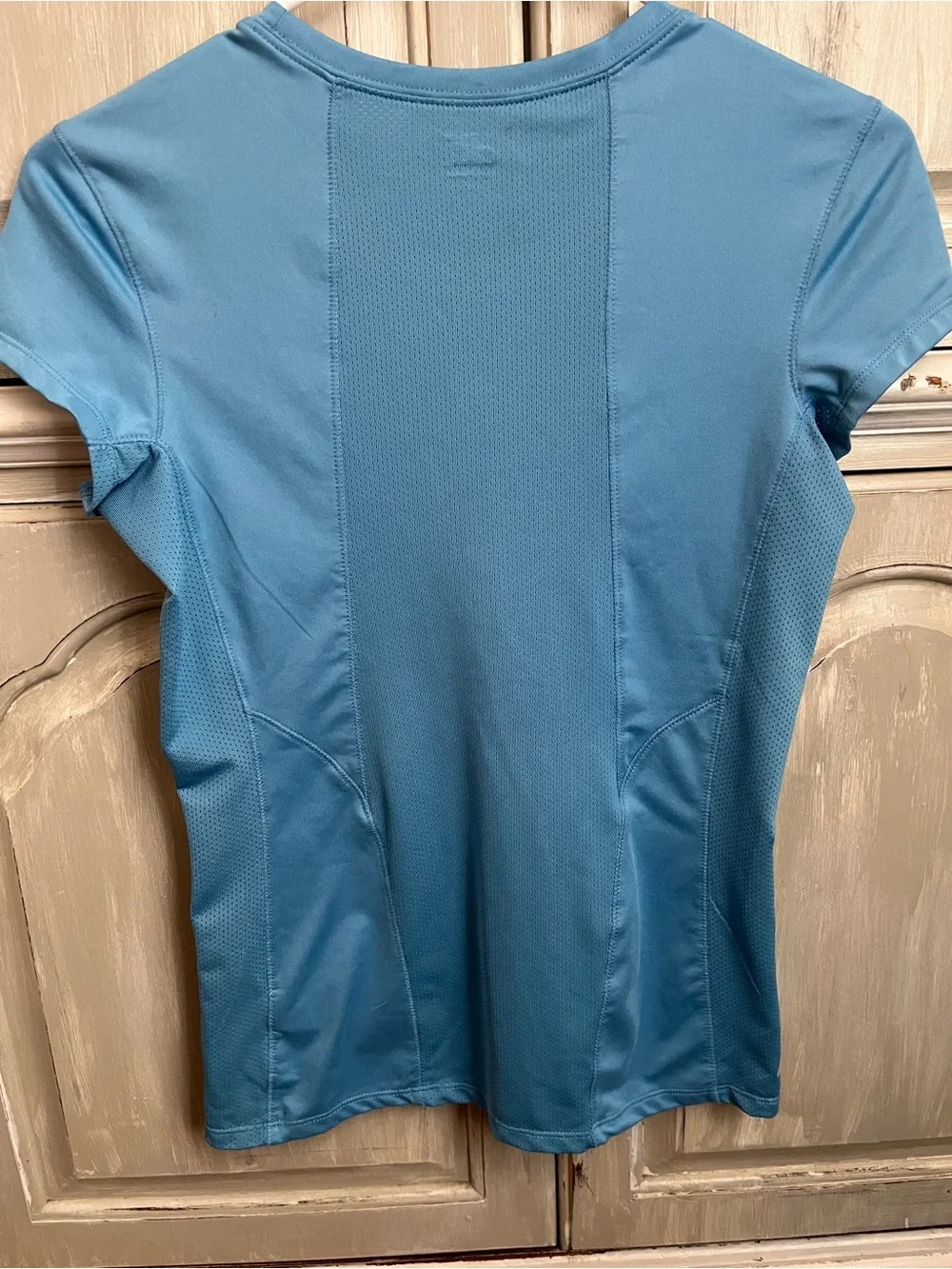 Vintage Alo Women’s Blue Running T-shirt Bedazzled « Marathon Mom » Size Small
